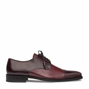NEW MEZLAN men's soka cap toe shoe in burgundy